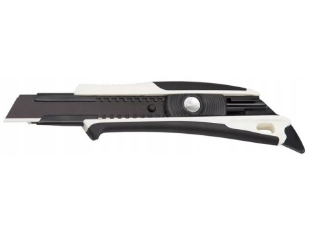 Nóż z łamanym ostrzem 18 mm czarno-biały z płetwą TAJIMA DFC560N/W1