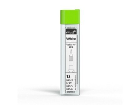 Rysiki PICA FINE DRY 7032 Wkłady H 0,9mm do ołówka 7070 BIAŁE 12 sztuk