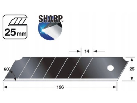 Ostrza łamane czarne TAJIMA Razar Black CB65RBC 25 mm