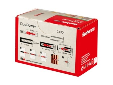 Kołek rozporowy fischer DuoPower 6 x 30 00535453
