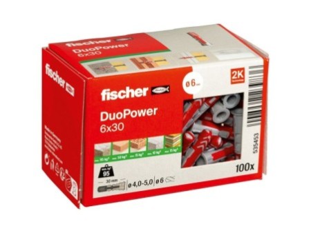 Kołek rozporowy fischer DuoPower 6 x 30 00535453