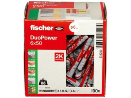 Kołek rozporowy fischer DuoPower 6 x 50 00538250