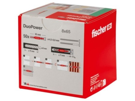 Kołek rozporowy fischer DuoPower 8 x 65 00538251