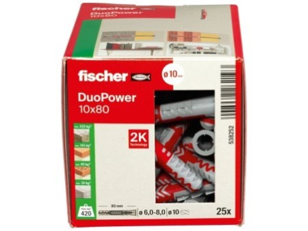 Kołek rozporowy fischer DuoPower 10 x 80 00538252