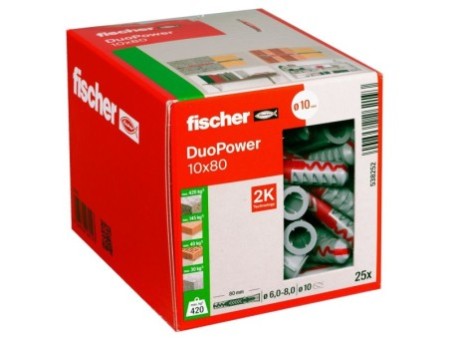 Kołek rozporowy fischer DuoPower 10 x 80 00538252