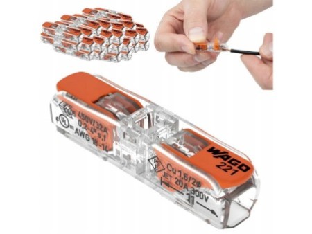 WAGO szybkozłączka przelotowa 221-2401 2x0,2-4mm2 10szt.