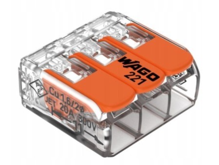 10x ZŁĄCZKA WAGO 221-413 SZYBKOZŁĄCZKA 3x0,2-4mm