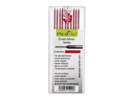 Wodorozpuszczalne czerwone Wkłady do Ołówka 3030 PICA DRY MARKER 4031 10szt