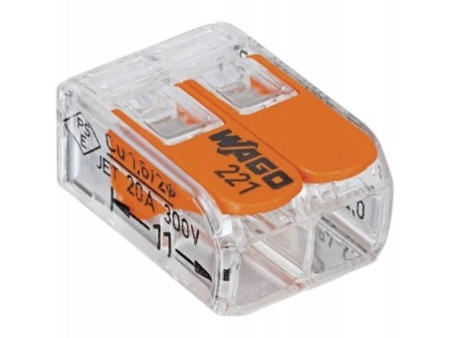 Szybkozłączka uniwersalna 2x0,2-4mm2 WAGO 221-412 10 szt