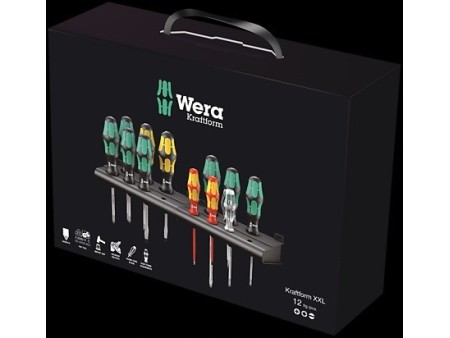 Zestaw wkrętaków uniwersalny XXL 12 szt. prosty, PZ, PH Kraftform Plus WERA