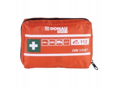 Apteczka samochodowa DONAU SAFETY materiałowa DIN MINI pomarańczowa