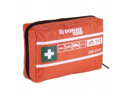 Apteczka samochodowa DONAU SAFETY materiałowa DIN MINI pomarańczowa