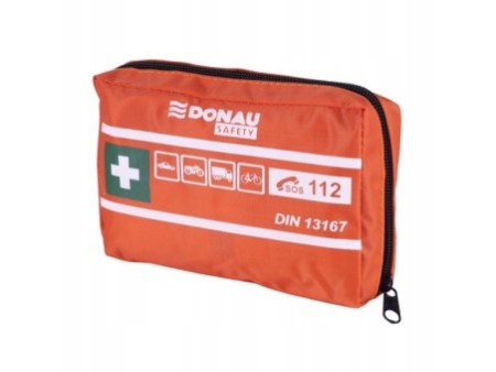 Apteczka samochodowa DONAU SAFETY materiałowa DIN MINI pomarańczowa