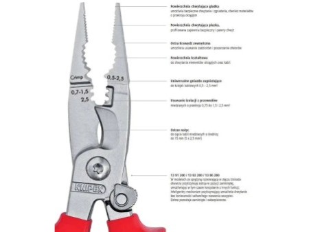 KNIPEX 13 96 200 Szczypce do prac elektroinstalacyjnych 200 mm