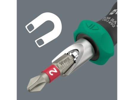 Rękojeść z uchwytem do bitów 838 RA S, z funkcją grzechotki 1/4", 1/4" x 102 mm 05051492001