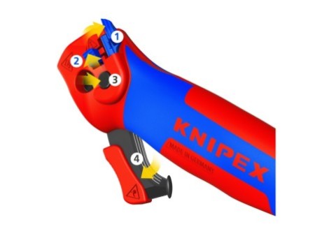 KNIPEX 16 50 145 SB Nóż do ściągania izolacji ze stopką prowadzącą 146 mm