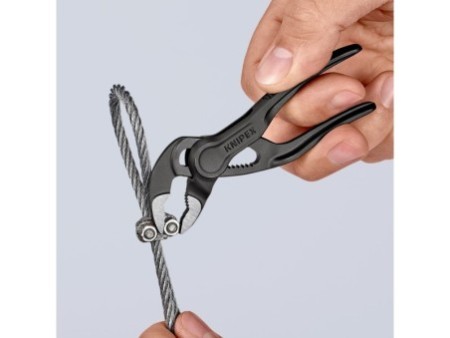 KNIPEX 87 00 100 Cobra® XS Szczypce nastawne do rur wytłaczana, chropowata powierzchnia fosforanowana, szara 100 mm