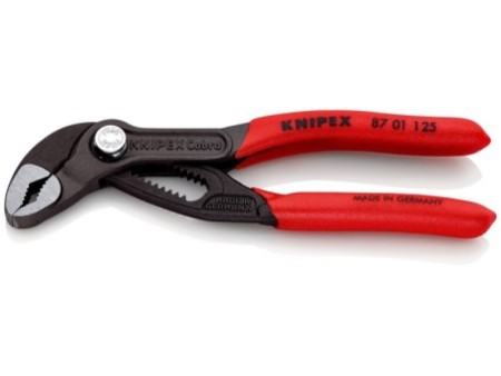 KNIPEX 87 01 125 Cobra® Szczypce nastawne do rur nowej generacji Z antypoślizgowego tworzywa sztucznego fosforanowana, 125 mm