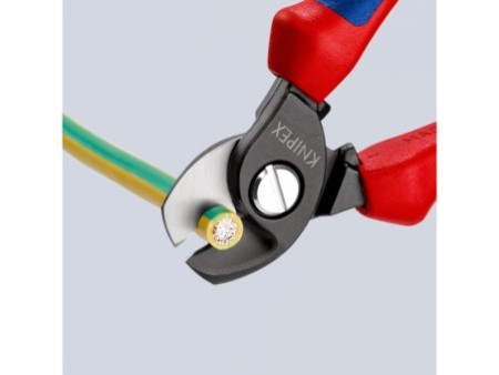 KNIPEX 95 12 165 Nożyce do kabli z wielokomponentowymi nasadkami czernione 165 mm