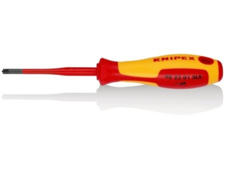 KNIPEX 98 25 01 SLS Wkrętak (Slim) do śrub z gniazdem PlusMinus Pozidriv® Rękojeść dwukomponentowa izolowana,  czernione 187 mm