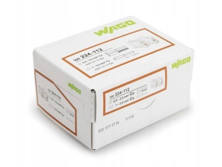 Szybkozłączka oświetleniowa przelotowa 3x1-2,5 mm² WAGO 224-112 10SZT