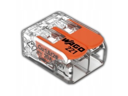 Szybkozłączka uniwersalna 2x0,2-4mm2 WAGO 221-412 100 szt