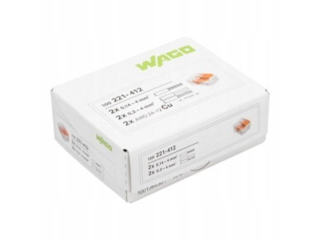 Szybkozłączka uniwersalna 2x0,2-4mm2 WAGO 221-412 100 szt