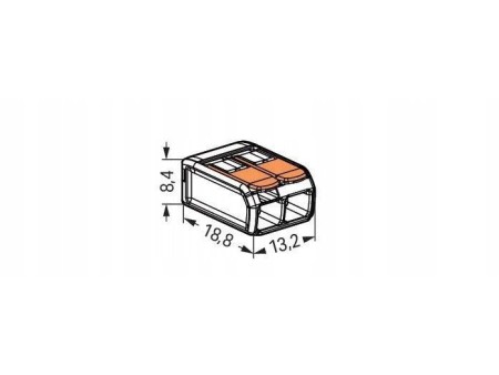 Szybkozłączka uniwersalna 2x0,2-4mm2 WAGO 221-412 100 szt