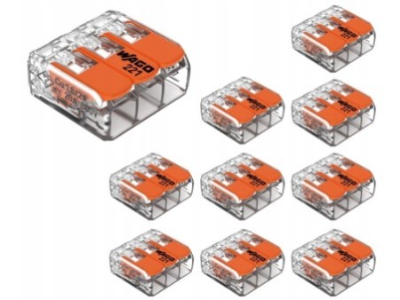 10x ZŁĄCZKA WAGO 221-413 SZYBKOZŁĄCZKA 3x0,2-4mm