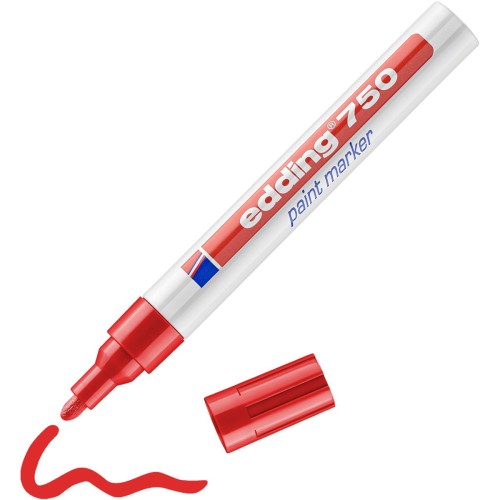 Marker olejowy permanentny Edding E-750 1 szt. czerwony 2-4 mm
