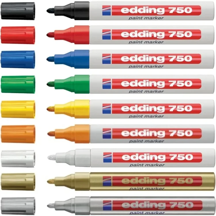 Marker olejowy permanentny Edding E-750 1 szt. czerwony 2-4 mm