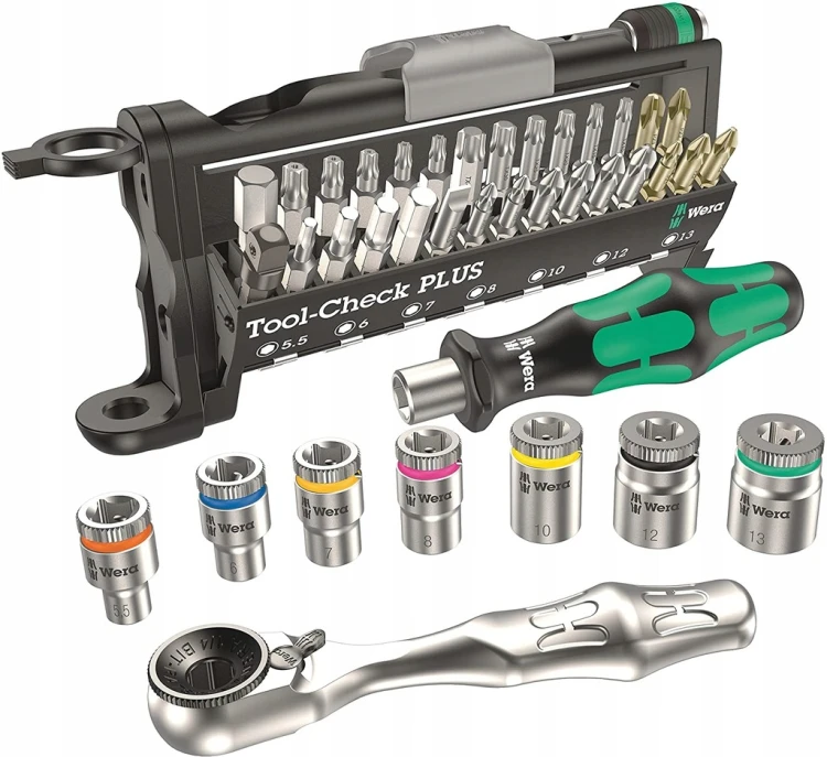 Zestaw bitów, grzechotka 1/4", uchwyt Tool-Check Plus WERA 05056490001
