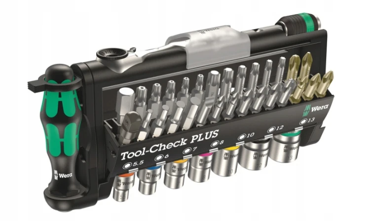 Zestaw bitów, grzechotka 1/4", uchwyt Tool-Check Plus WERA 05056490001
