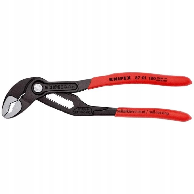 Szczypce nastawne do rur fosforanowane 180mm 87 01 180 Cobra KNIPEX