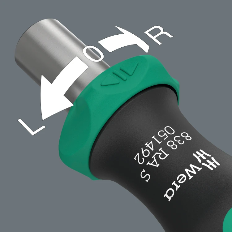 Rękojeść z uchwytem do bitów 838 RA S, z funkcją grzechotki 1/4", 1/4" x 102 mm 05051492001