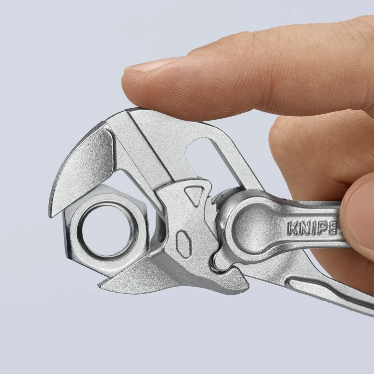 KNIPEX 86 04 100 Szczypce-klucz XS szczypce i klucz w jednym narzędziu wytłaczana, chropowata powierzchnia chromowany 100 mm