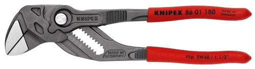 KNIPEX 86 01 180 Szczypce-klucz szczypce i klucz w jednym narzędziu Z antypoślizgowego tworzywa sztucznego fosforanowana, szara
