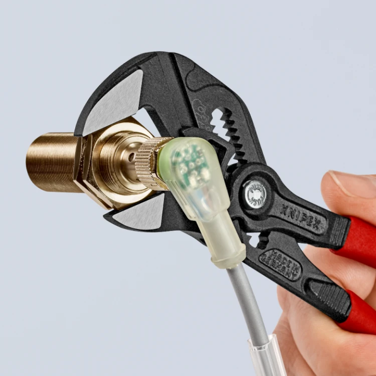 KNIPEX 86 01 180 Szczypce-klucz szczypce i klucz w jednym narzędziu Z antypoślizgowego tworzywa sztucznego fosforanowana, szara