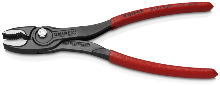 KNIPEX 82 01 200 TwinGrip® Szczypce chwytające czołowe Z antypoślizgowego tworzywa sztucznego fosforanowana, szara 200 mm
