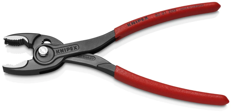 KNIPEX 82 01 200 TwinGrip® Szczypce chwytające czołowe Z antypoślizgowego tworzywa sztucznego fosforanowana, szara 200 mm