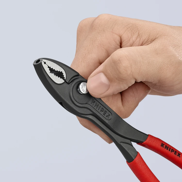 KNIPEX 82 01 200 TwinGrip® Szczypce chwytające czołowe Z antypoślizgowego tworzywa sztucznego fosforanowana, szara 200 mm
