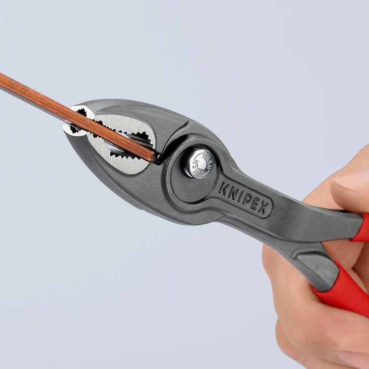 KNIPEX 82 01 200 TwinGrip® Szczypce chwytające czołowe Z antypoślizgowego tworzywa sztucznego fosforanowana, szara 200 mm