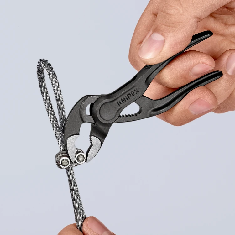 KNIPEX 87 00 100 Cobra® XS Szczypce nastawne do rur wytłaczana, chropowata powierzchnia fosforanowana, szara 100 mm