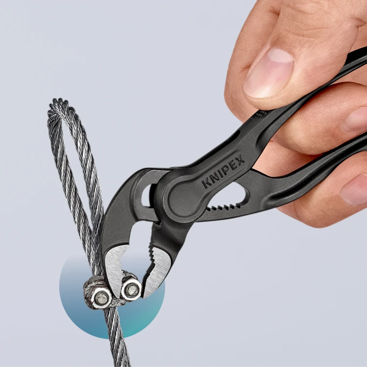 KNIPEX 87 00 100 Cobra® XS Szczypce nastawne do rur wytłaczana, chropowata powierzchnia fosforanowana, szara 100 mm