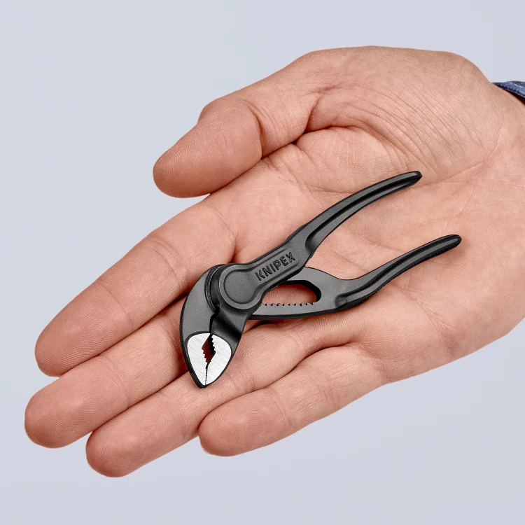 KNIPEX 87 00 100 Cobra® XS Szczypce nastawne do rur wytłaczana, chropowata powierzchnia fosforanowana, szara 100 mm