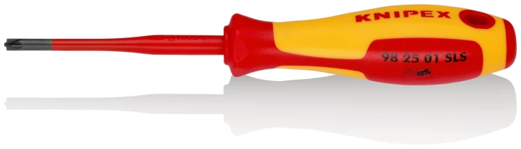 KNIPEX 98 25 01 SLS Wkrętak (Slim) do śrub z gniazdem PlusMinus Pozidriv® Rękojeść dwukomponentowa izolowana,  czernione 187 mm