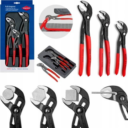 Knipex Cobra zestaw szczypiec do rur 3 szt. 00 20 09 V02