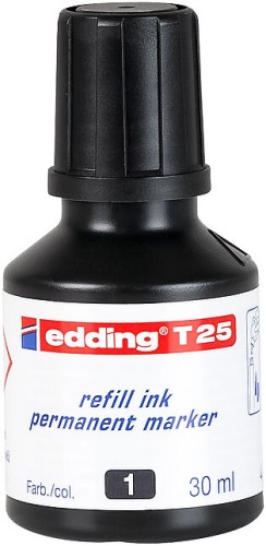 Edding T 25 tusz do markerów permanentnych, czarny, 30 ml