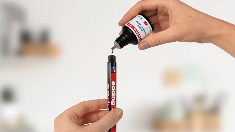 Edding T 25 tusz do markerów permanentnych, czarny, 30 ml