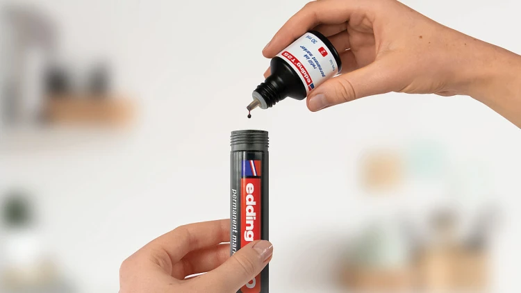 Edding T 25 tusz do markerów permanentnych, czarny, 30 ml